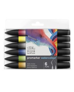 Winsor & Newton Promarker Watercolour Basic set van 6 aquarelstiften