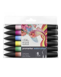 Winsor & Newton Promarker Watercolour Floral set van 6 aquarelstiften