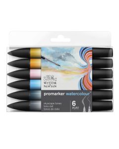 Winsor & Newton Promarker Watercolour Sky set van 6 aquarelstiften
