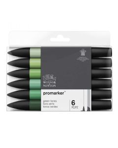 Winsor & Newton Promarker set van 6 Groentinten