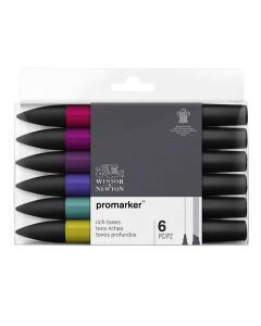 Winsor & Newton Promarker set van 6 Diepe tinten