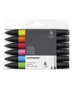 Winsor & Newton Promarker set van 6 Heldere tinten