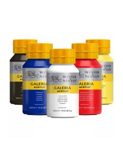 Winsor & Newton Galeria Acrylverf 500ml - Set van 5 Basiskleuren