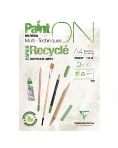 Clairefontaine Paint-ON Mixed Media Recycled A4 Blok –  Wit