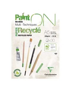 Clairefontaine Paint-ON Mixed Media Recycled A5 Blok –  Wit