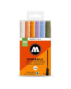 Molotow ONE4ALL Acrylstiften Pastel Modern Set van 6 tinten - 2mm