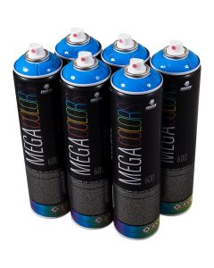 MTN Mega Colors - 6x 600 ml Blauw Pakket