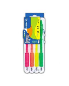 Pilot G-2 07 Set2Go Rollerball Neon set met 4 kleuren