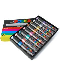 Posca PC-8K 8mm Metallic 8x Marker Set