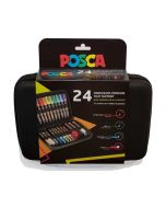 Posca markers etui met 24 verschillende verfstiften