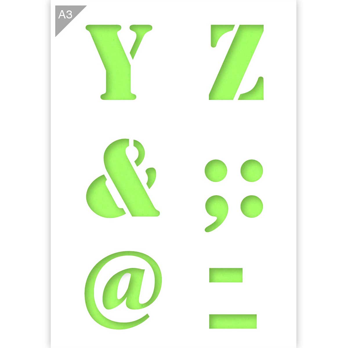 Resultaat Kan worden berekend gebruik Lettersjabloon Y Z & @ op A3 formaat | Suitup Art Supplies