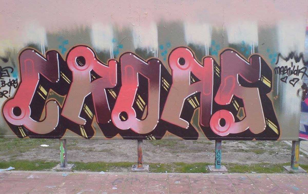 graffiti artiest Croas wall piece lettering