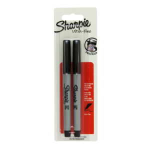 Sharpie Zwarte Permanent Marker, Ultra Fine 0.5 mm - 2x pack