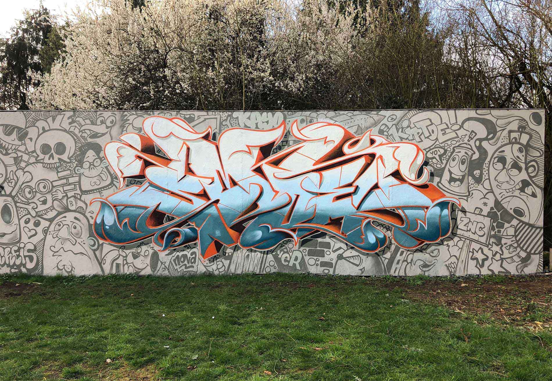 Smoe Nova Graffiti piece mural wall