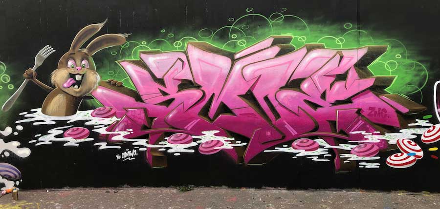 Pink Graffiti Piece by Smoe
