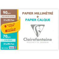 grafisch helpen Il Clairefontaine A4 - 6x Ruitjespapier + 6x Overtrekpapier - Suitup - Art  Supplies