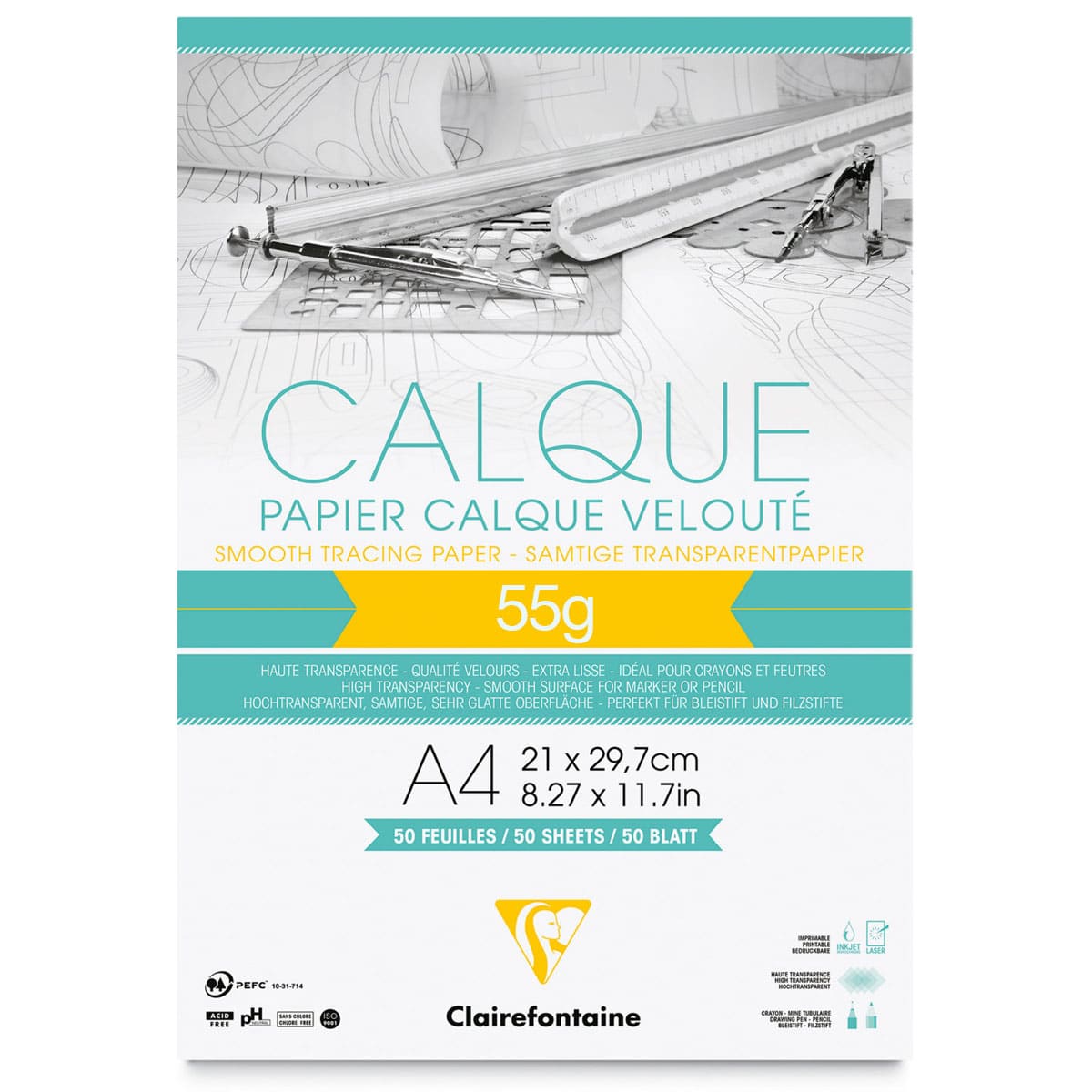 het ergste Kritisch Veilig Clairefontaine Calque 55g Overtrekpapier - A4 - Suitup - Art Supplies