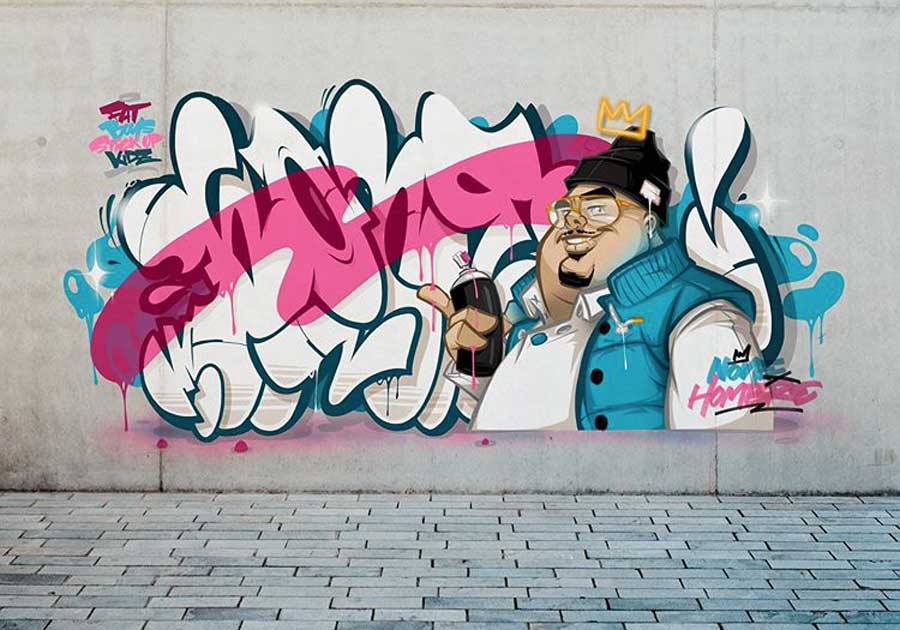 None Graffiti piece Mural Hiphop