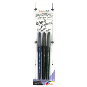 Pentel Brush Pen Black Ink Edition set van 3