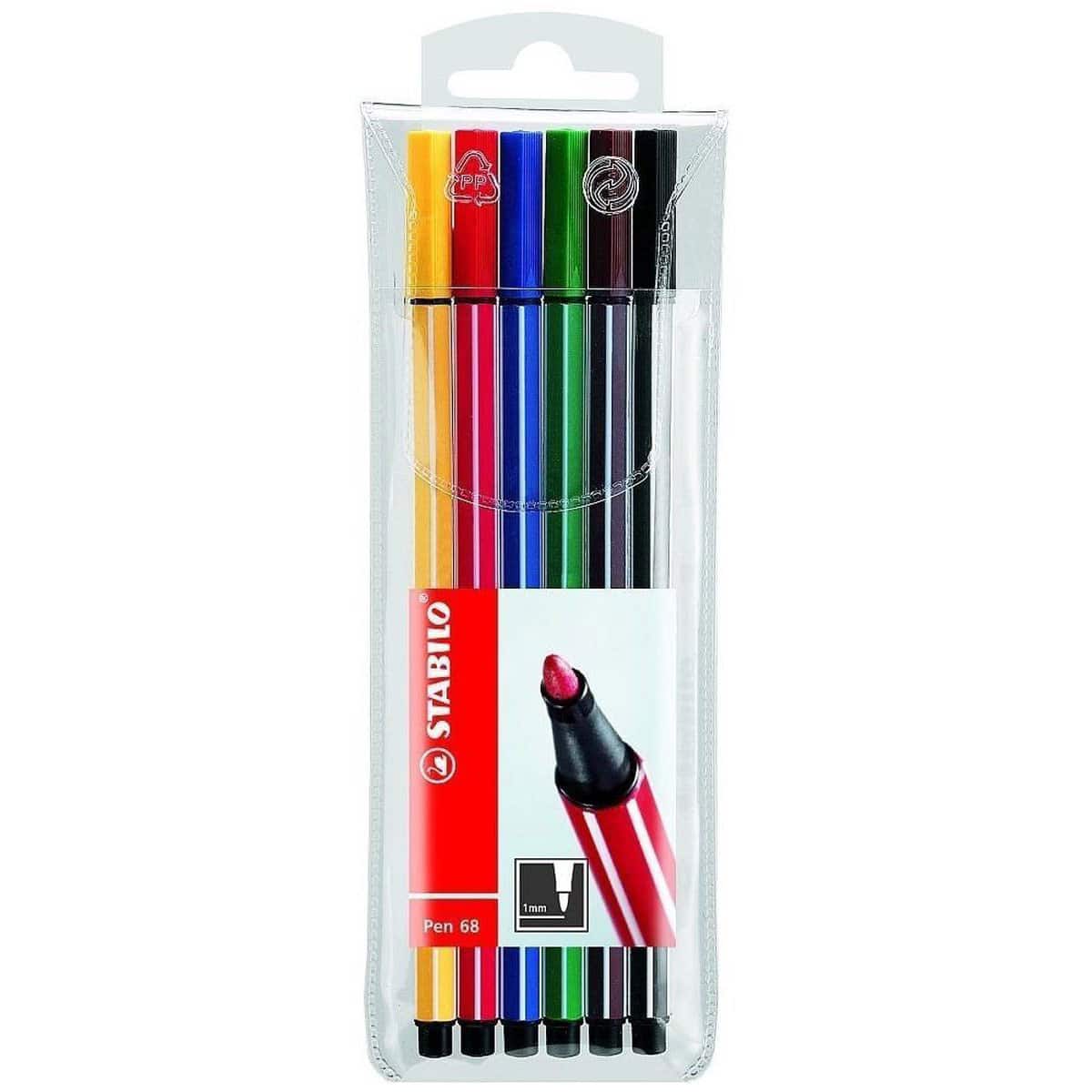 Correspondent Aan het water Dapperheid STABILO pen 68 viltstiften set van 6 - Suitup - Art Supplies