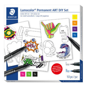 Staedtler Lumocolor ART DIY sticker set met 4 stiften