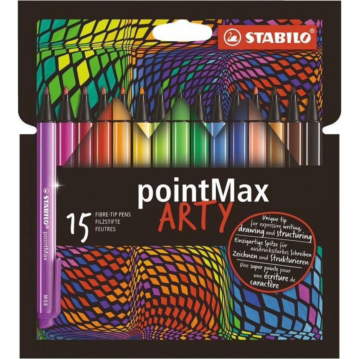 Druppelen Melancholie Mediaan STABILO PointMax viltstiften set van 15 kleuren | Suitup Art Supplies