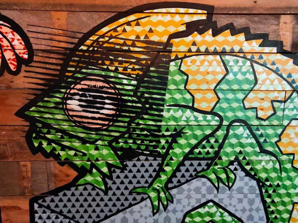 Chameleon Stencil Art SOGO Street artist