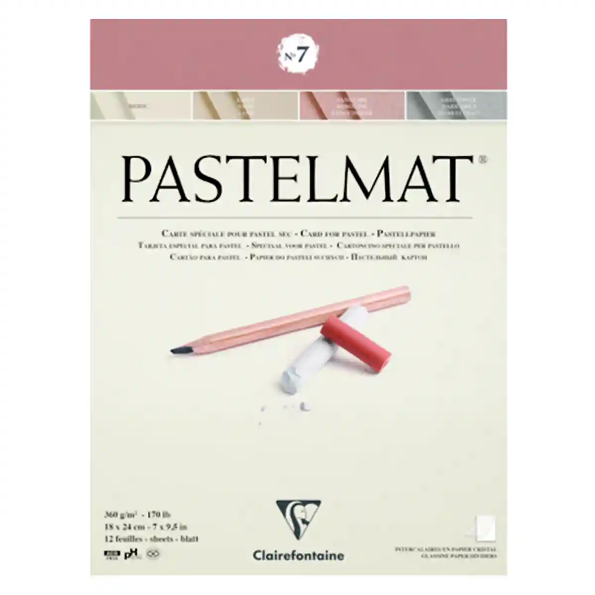 Clairefontaine PASTELMAT No.7 - skicák na pastel (360 g/m2, 12