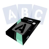 QBIX Letter sjablonenn set met ronde letters voor horeca menu borden en andere toepassingen
